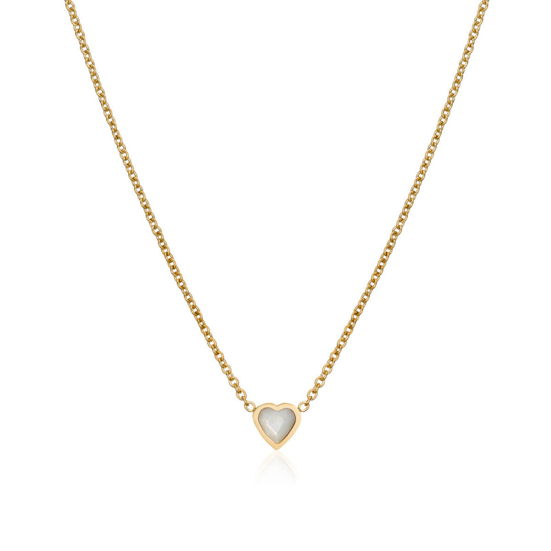 Made Mine Mini Heart Birthstone Necklace (Gold)