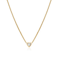 Mini Heart Birthstone Necklace (Gold)
