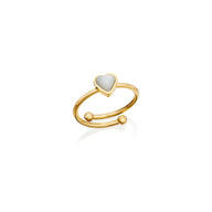 Mini Heart Birthstone Ring (Gold)