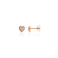 Mini Heart Birthstone Stud Earrings (Rose Gold)