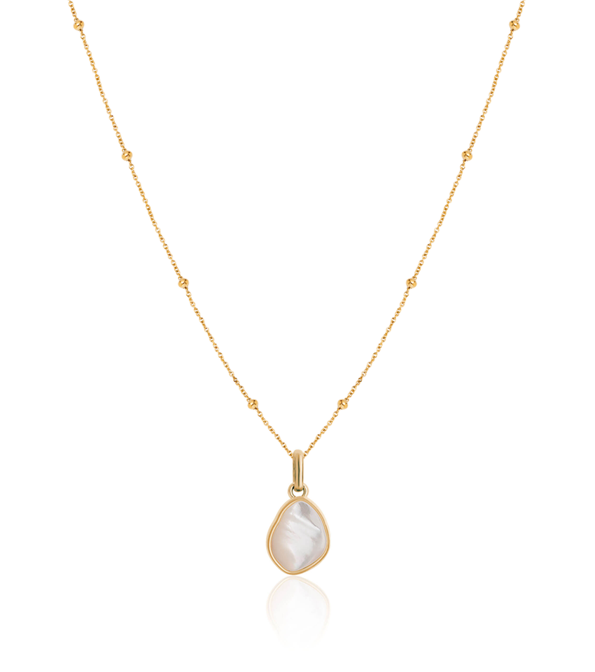 Organic Moonstone Necklace (Gold)