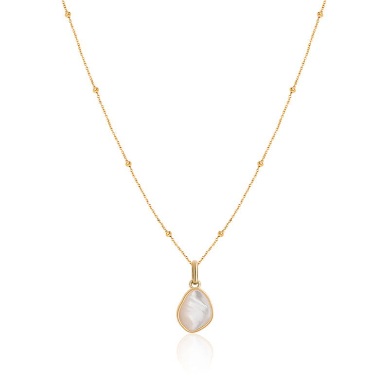 Organic Moonstone Necklace (Gold)