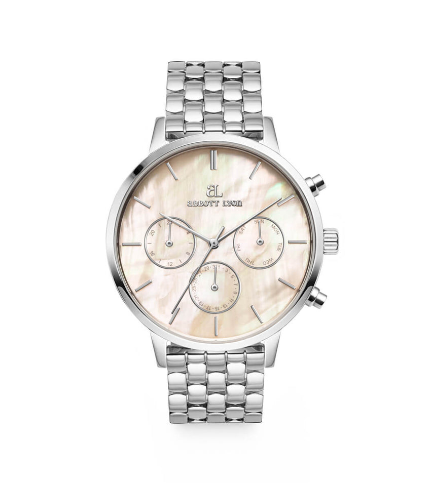 Silver Pearl Link Nueva 40 Watch