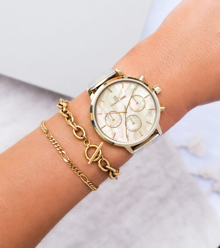 Two Tone Pearl Link Nueva 40 Watch