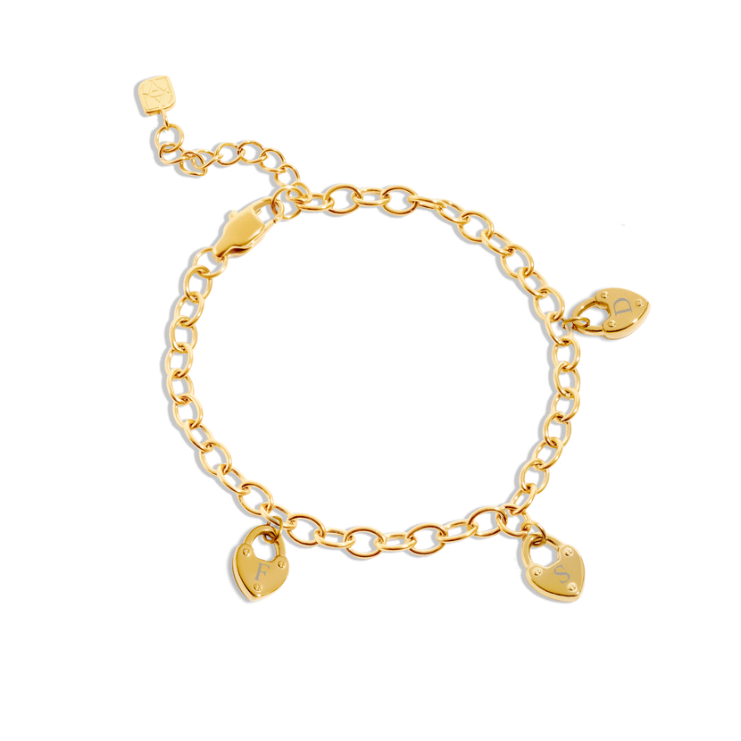 Custom Multi Love Locks Bracelet (Gold)