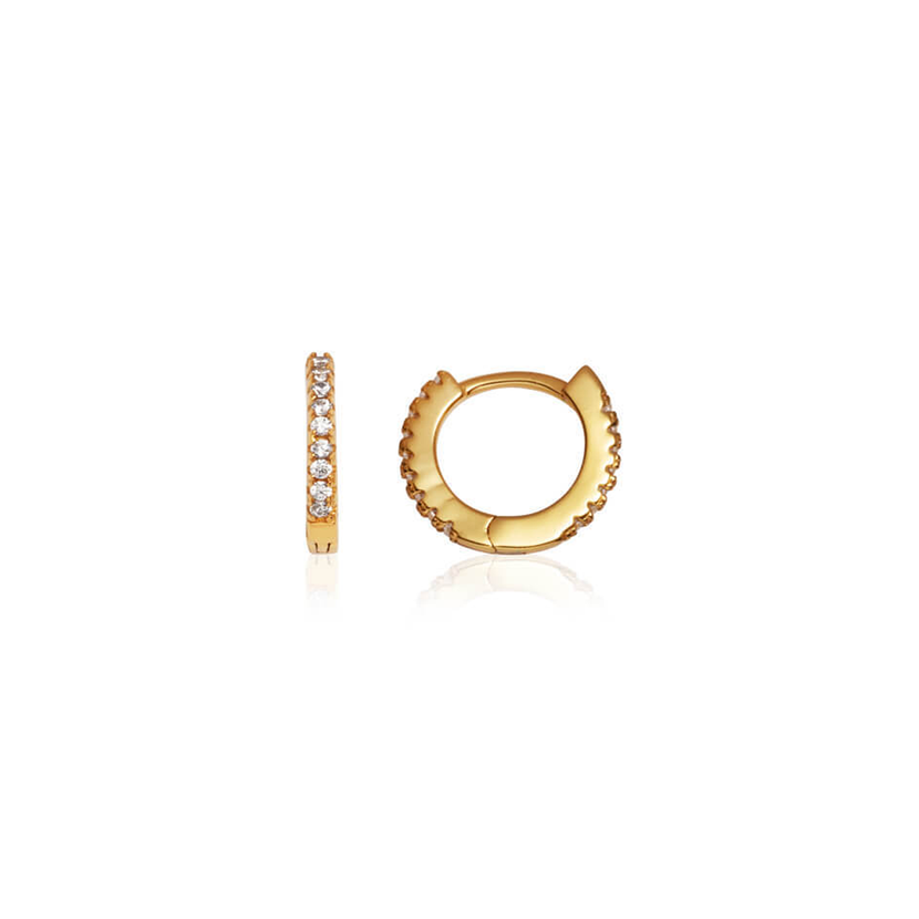 Moon and Back Star Huggie Earring Set (Gold)