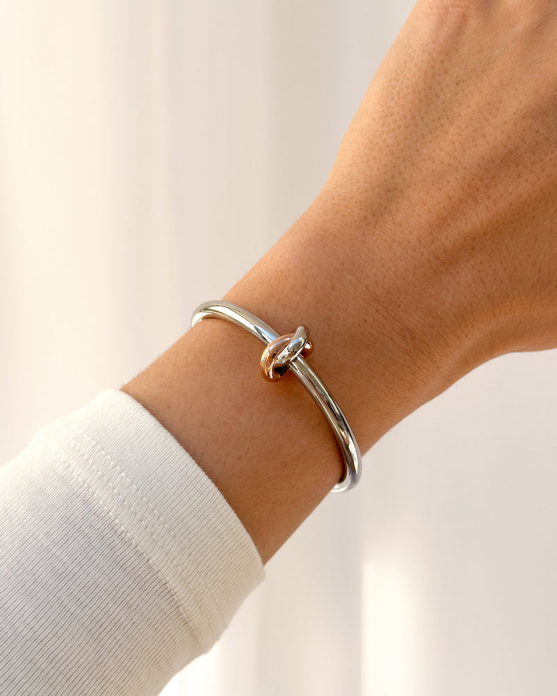 Knot Bangle (Silver/Rose)