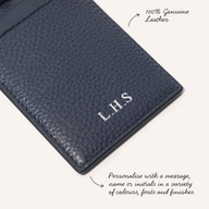 Men's Leather Luggage Tag (Navy)