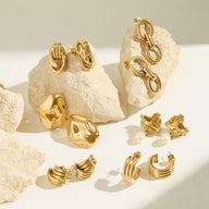 Double Hoop Statement Earring (Gold)