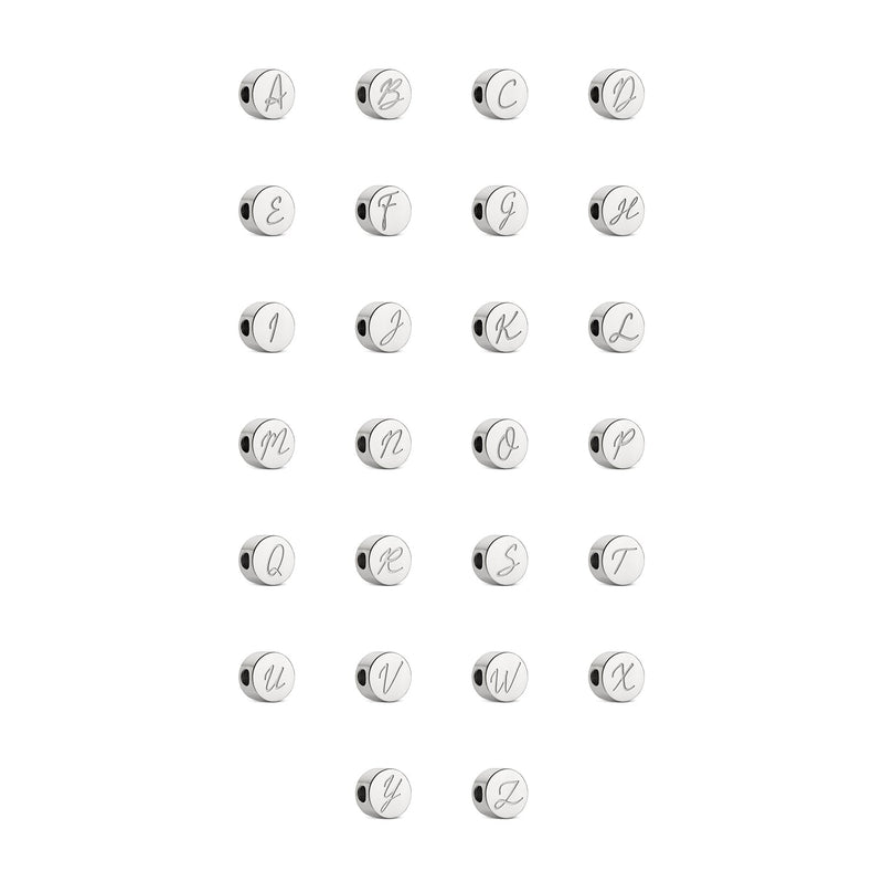Script Initial Bracelet Charm (Silver)