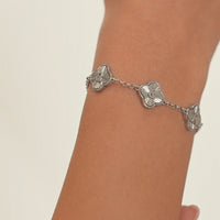 Clover Custom Name Bracelet (Silver)