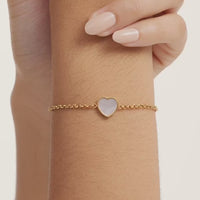 Pearl Heart Bracelet (Gold)