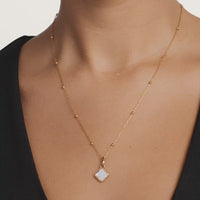 Pearl Clover Necklace (Gold)