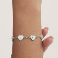 Heart Custom Name Bracelet (Silver)