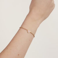 Rose Quartz Heart Bracelet (Gold)