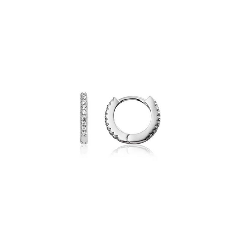 Moon and Back Moon Huggie Earring Set (Silver)