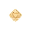 Rosette Textured Clover Charms (Gold) - Heart