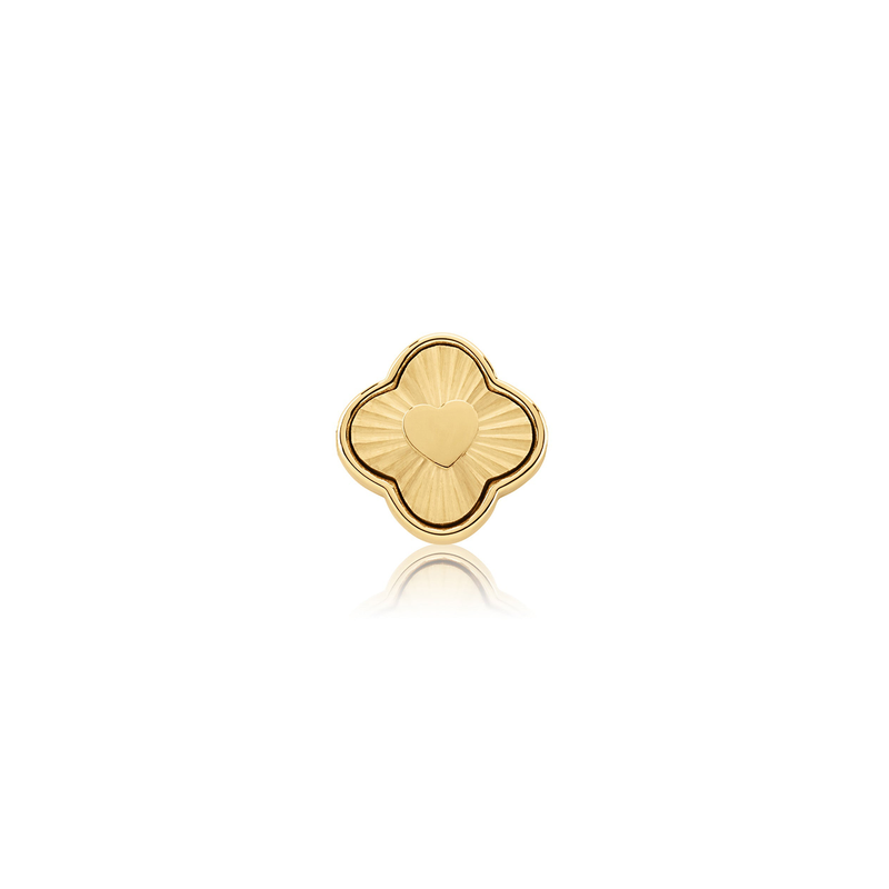 Textured Clover Charms (Gold) - Heart