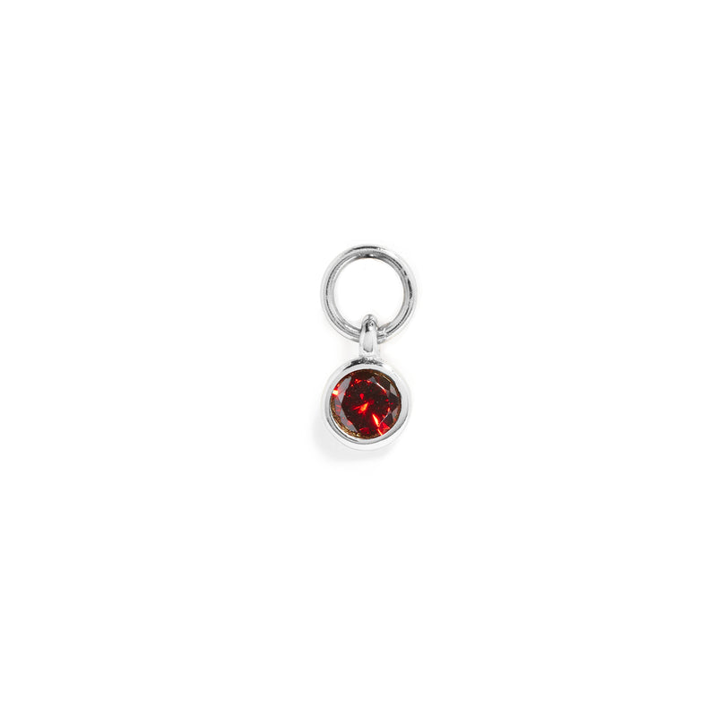Stacey's Stories Mini Birthstone Hoop Charm (Silver)
