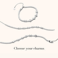 Crystal Fixed Charm Bracelet (Silver)