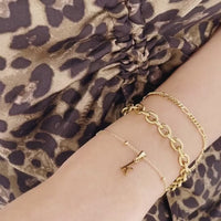 Lowercase Initial Sphere Chain Bracelet (Gold)