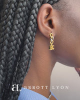 Initial Curb Earrings (Gold/Silver)