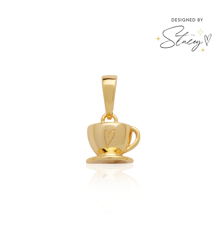 Stacey's Stories Tea Cup Charm (Gold)