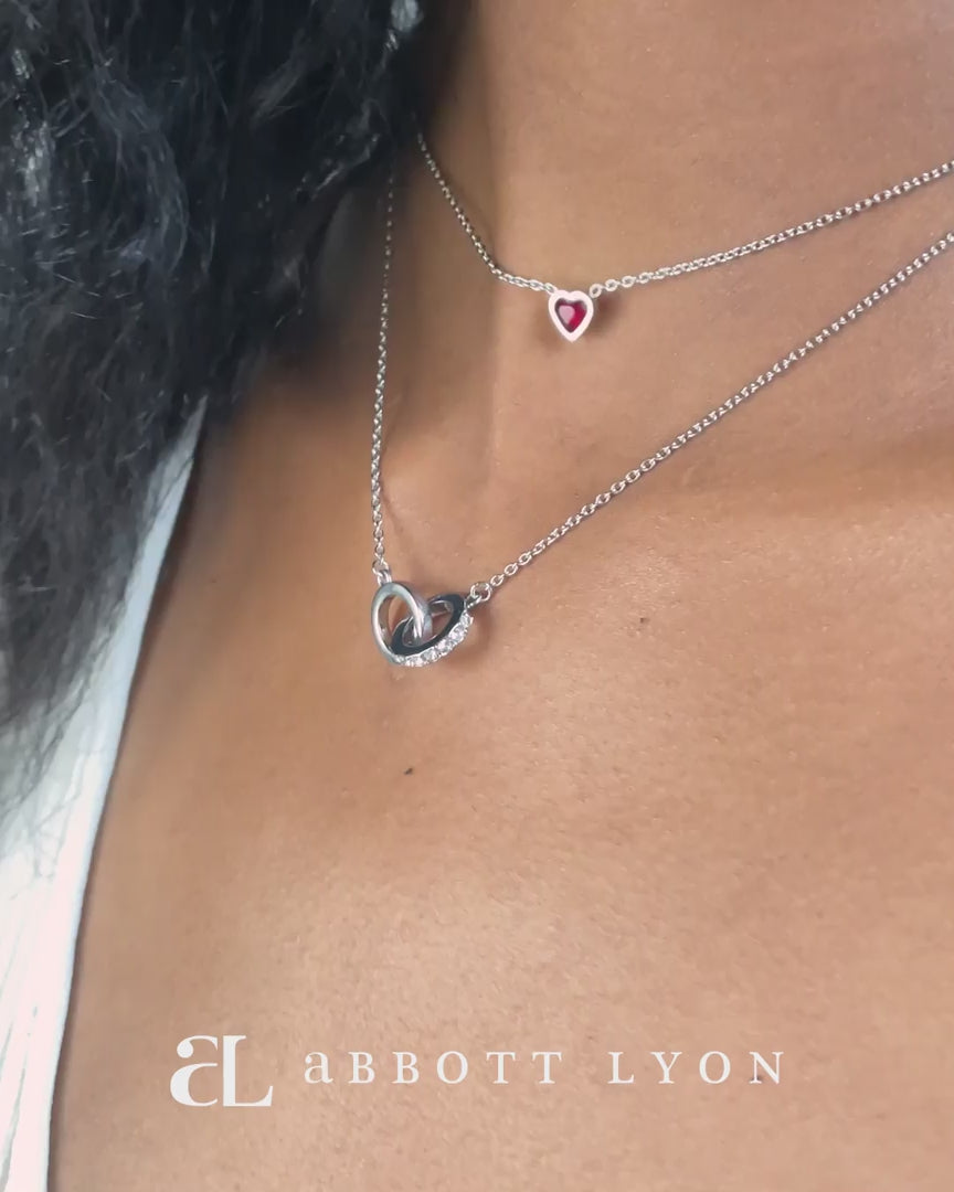 Interlinked Crystal Necklace (Silver)
