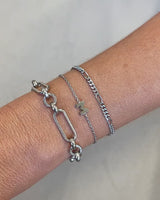 Figaro Chain Bracelet Bundle (Silver)