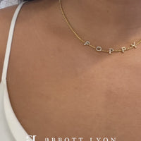 Crystal Custom Name Necklace (Gold)