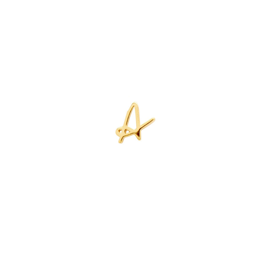 Signature Initial Stud Earring (Gold)
