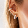Twisted Huggie Hoop Earrings (Silver)