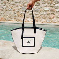 Ecru/Black Resort Bucket Bag
