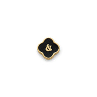 Black Enamel Clover Charms (Gold) - &