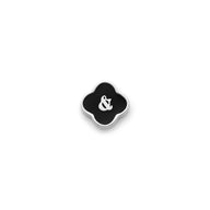 Black Enamel Clover Charms (Silver) - &
