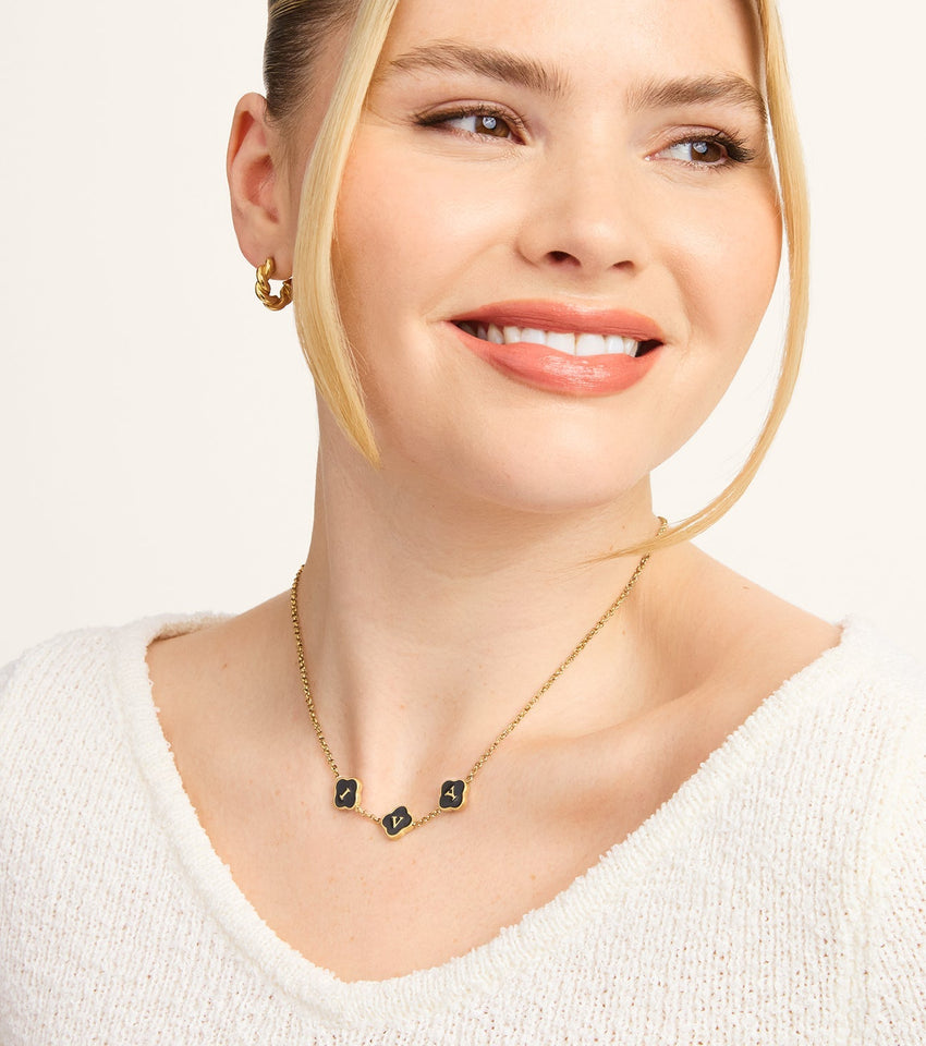 Clover Custom Name Necklace (Gold)