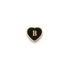 Black Enamel Heart Charms (Gold) - Initials