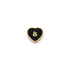 Black Enamel Heart Charms (Gold) - &