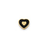 Black Enamel Heart Charms (Gold) - Heart