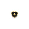 Black Enamel Heart Charms (Gold) - Clover