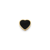 Black Enamel Heart Charms (Gold) - Plain
