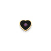 Black Enamel Heart Charms (Gold) - Birthstone