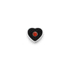 Black Enamel Heart Charms (Silver) - Birthstone