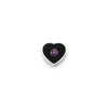 Black Enamel Heart Charms (Silver) - Birthstone