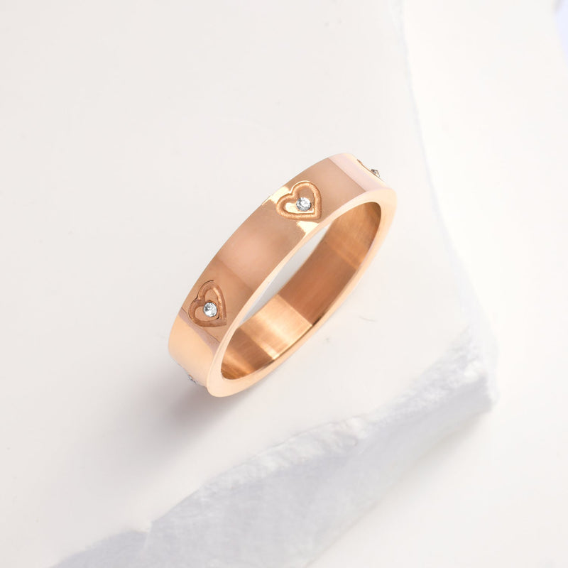 Crystal Heart Ring (Rose Gold)