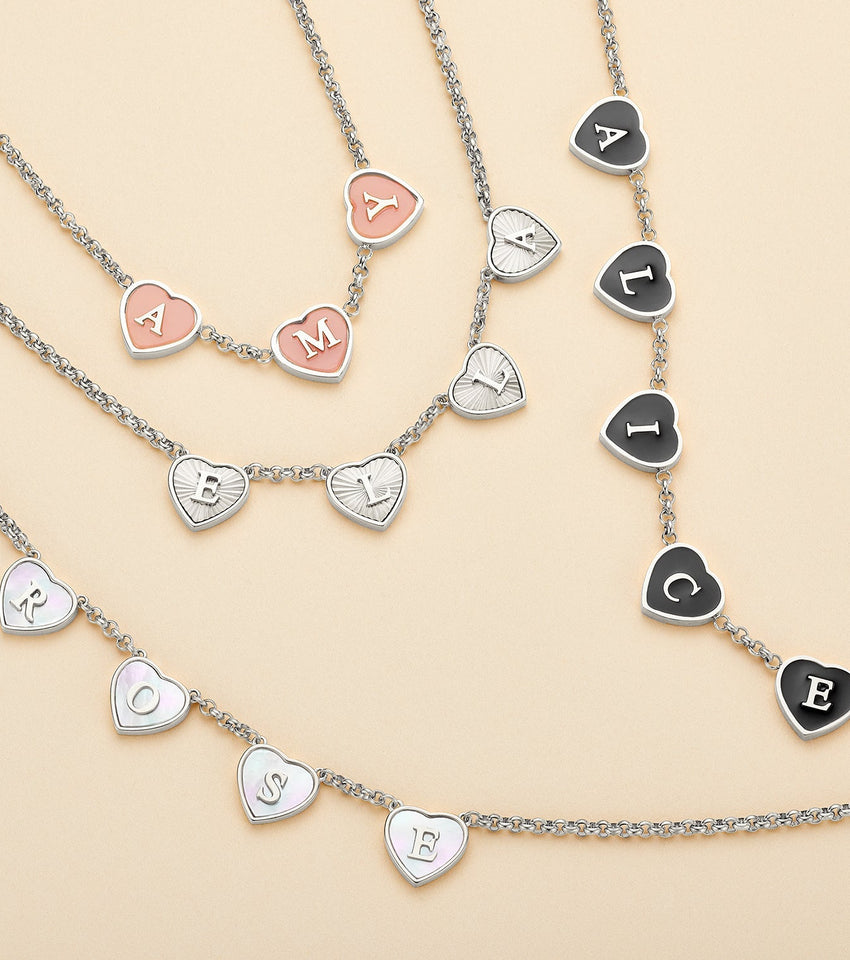 Heart Custom Name Necklace (Silver)