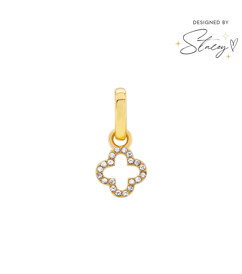 Stacey's Stories Crystal Clover Pendant (Gold)