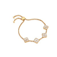 Clover Custom Name Bracelet (Gold)