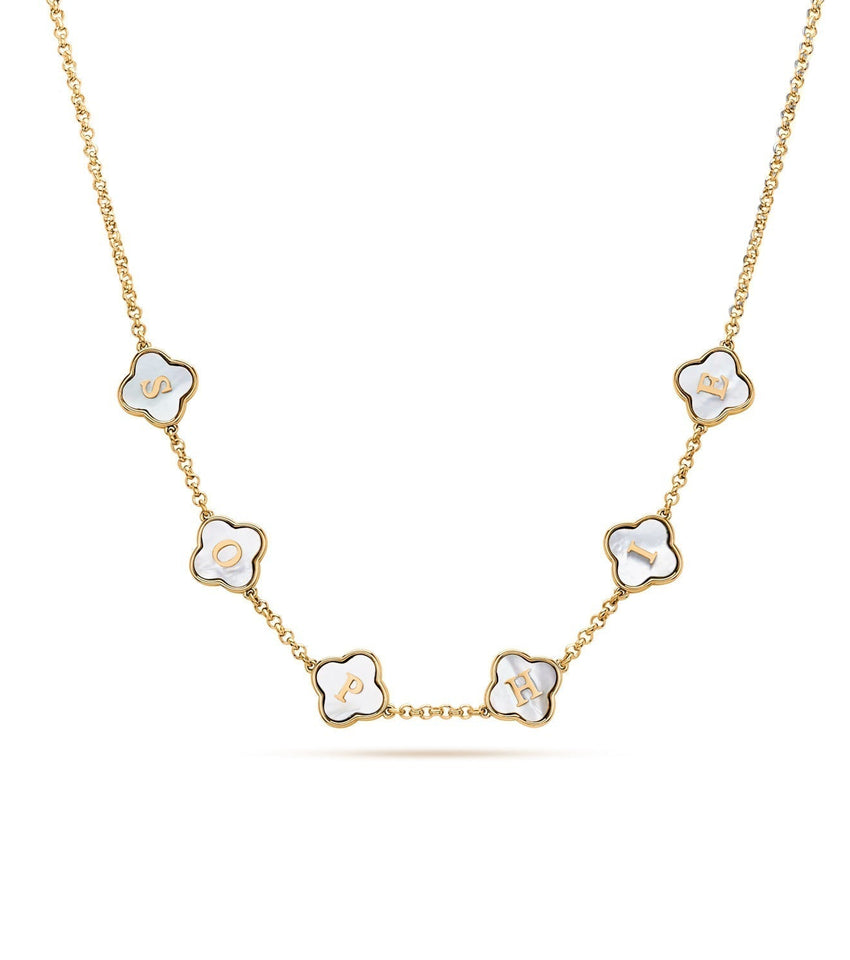 Clover Custom Name Necklace (Gold)