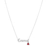 Sterling Silver Crystal Name Necklace (Silver)